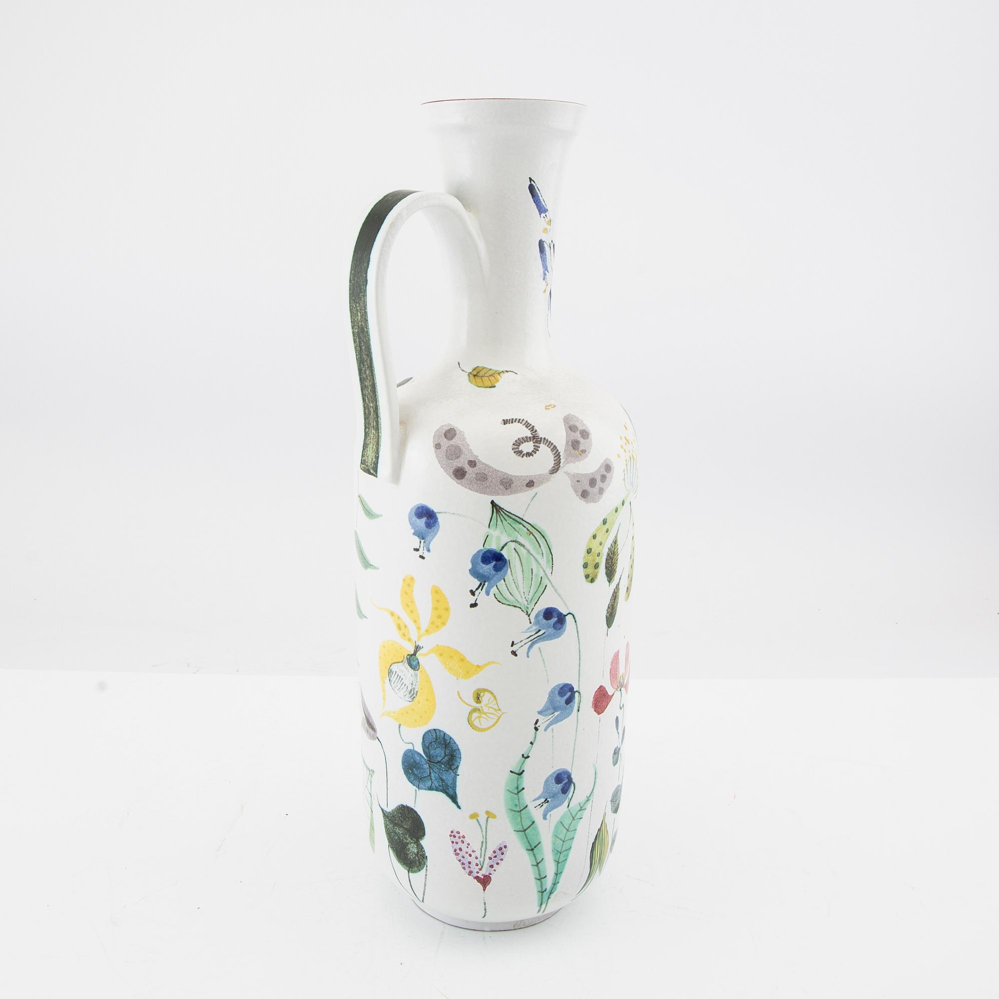 Stig Lindberg, vase/jug signed Gustavsbergs studio faience from the mid-20th century.