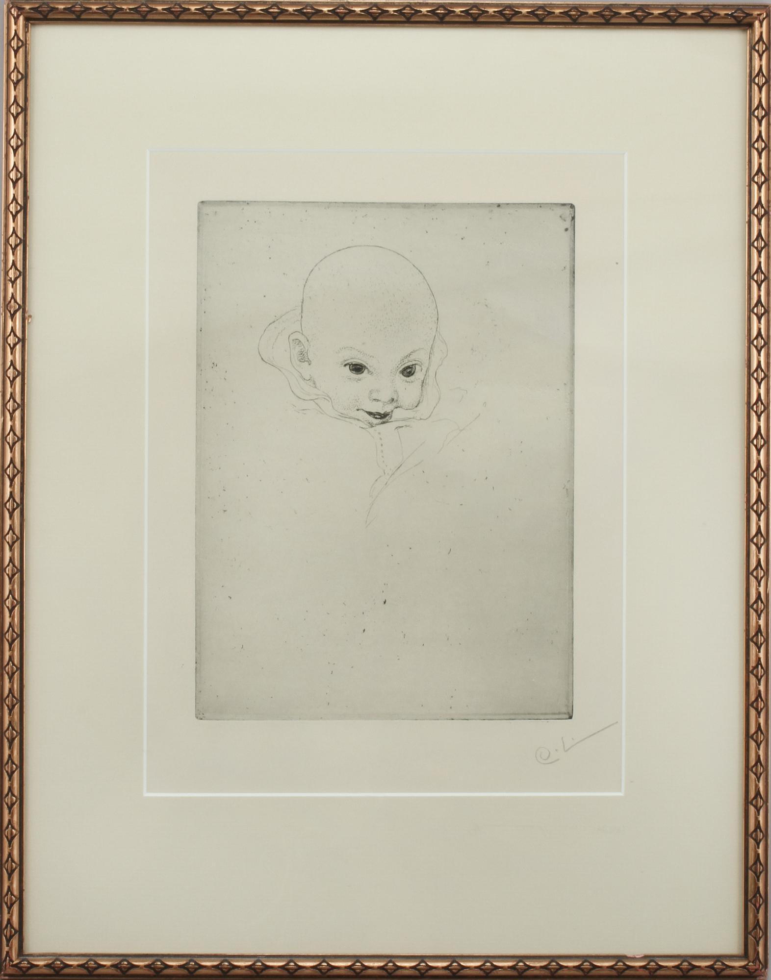 CARL LARSSON, etsning, signerad.