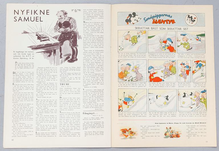 MUSSE PIGG TIDNINGEN, nr 1, 3, 4, 6, 7, 8, 8, 11, 1938.