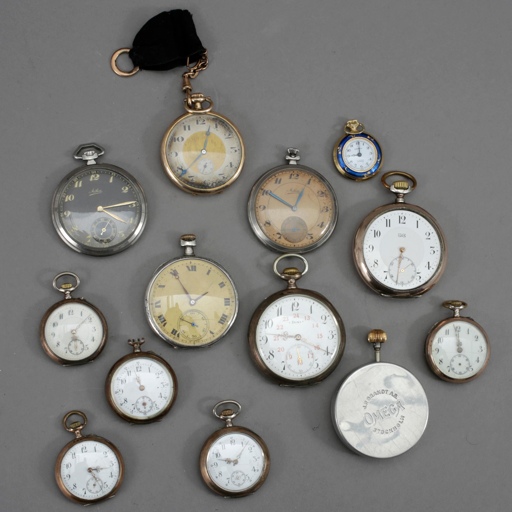 FICKUR, 13 st, mestadels silver, 1900-tal.