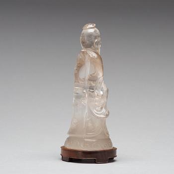 A rock chrystal figure of Shoulau, late Qing dynasty.