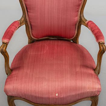 A 19th century rococo style chair.