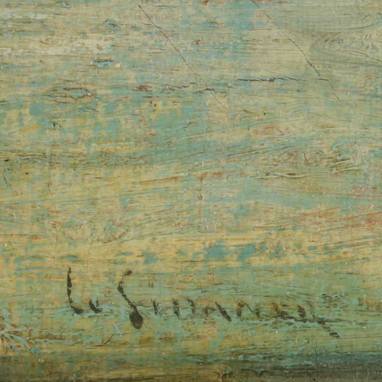 HENRI LE SIDANER, hans art, Olja på duk uppklistrad på pannå, Bär sign.
