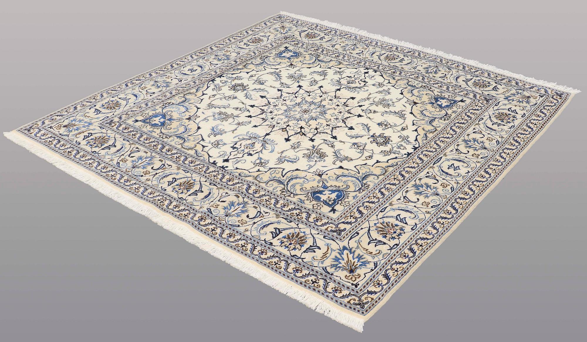 A rug, Nain part silk, ca 197 x 197 cm.