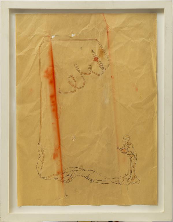Clare Stephenson, ink and pencil on paper. Signed and dated 2005 on verso.