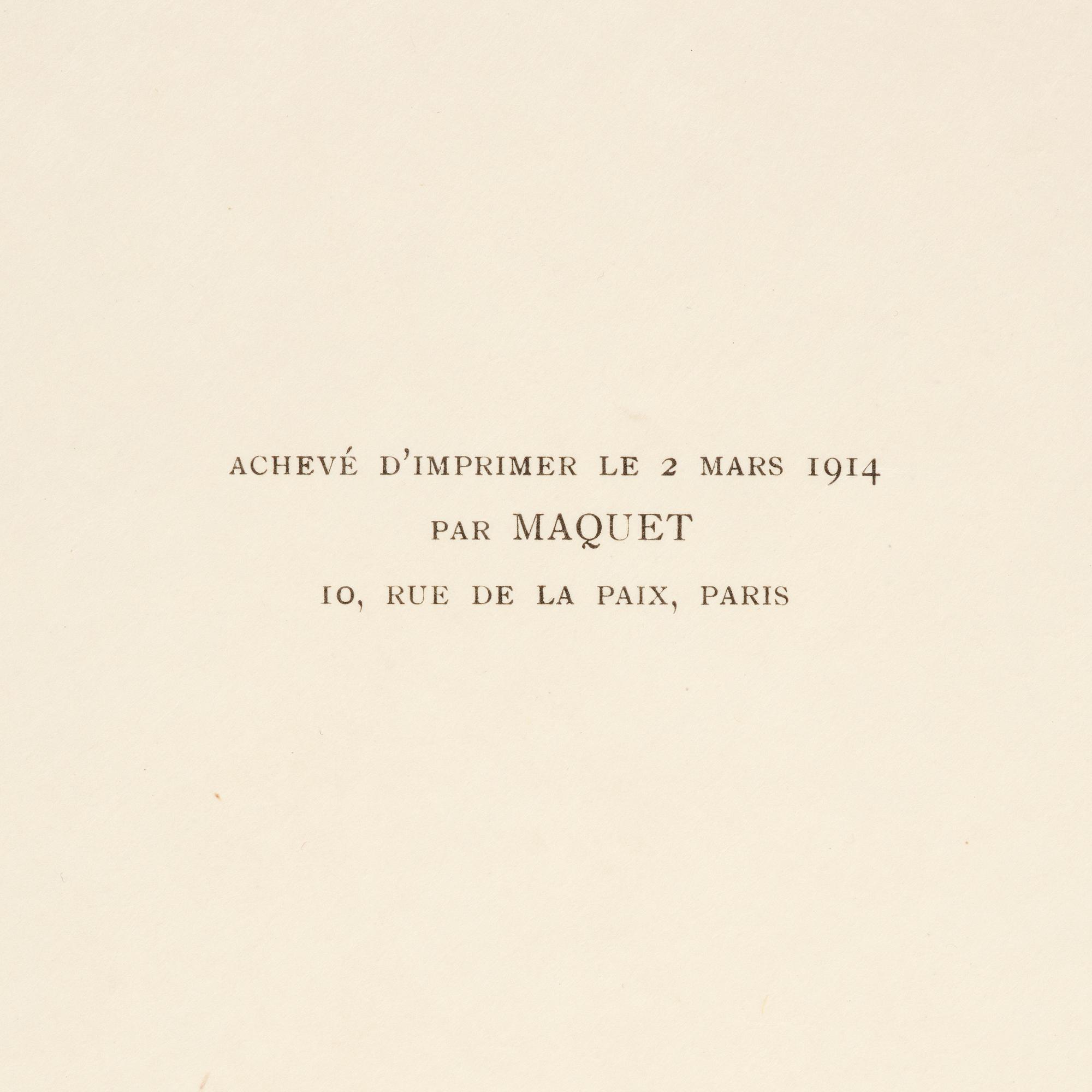 George Barbier, mapp med originalteckning och planscher, "Modes et Manières d'Aujourd'Hui (3e Année)", Frankrike, 1914.