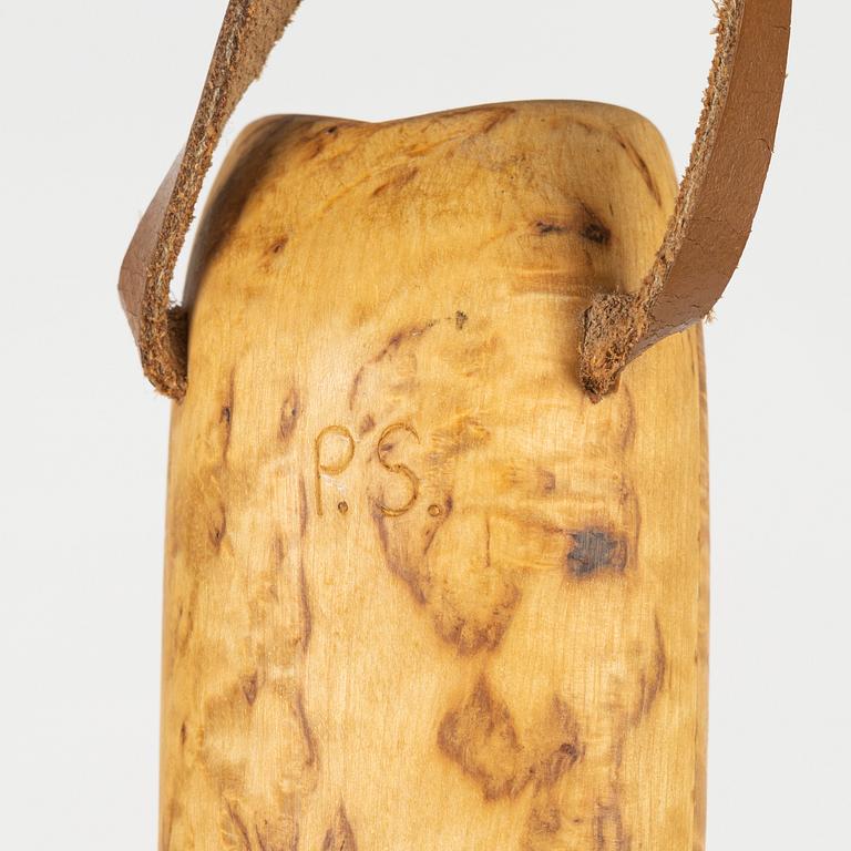 A burr birch knife, unidentified signature.