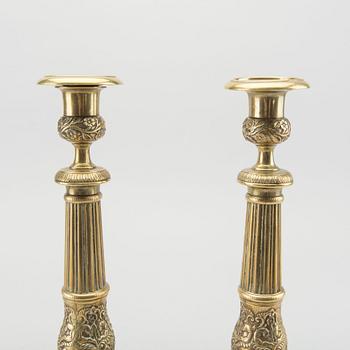 A PAIR OF EMPIRE CANDLESTICKS, FRANCE EARLY 19TH CENTURY.