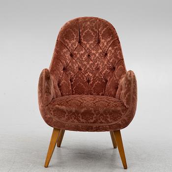 Sofa and armchair, Swedish Modern, Eks Malmö, mid-20th century.