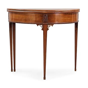 1362. A late Gustavian late 18th century card table.