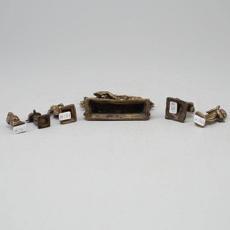 A group of six deities, India, circa 1900.