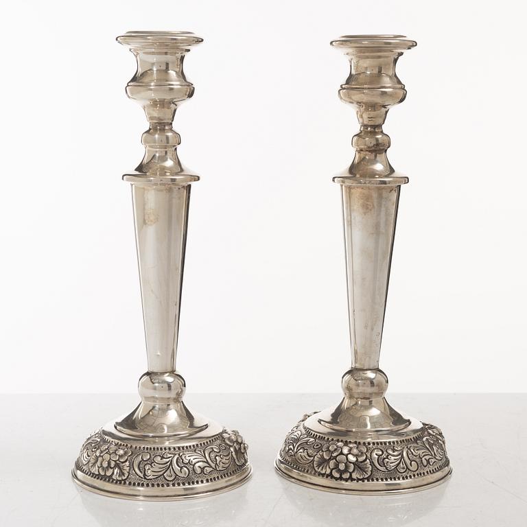 Ljusstakar, ett par, silver, 1900-tal.