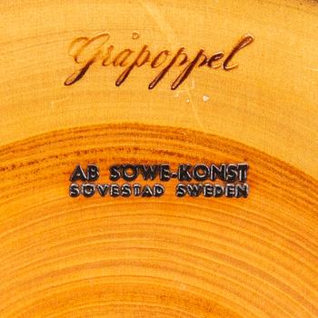 Four 1970:s wooden bowls by Söwe Konst, Sövestad Sweden.