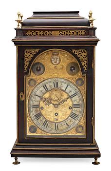 682. An Austrian 18th Century bracket clock, dial face marked "Jacob Dentzel Fecit Vienna" (clockmaker 1745-65).