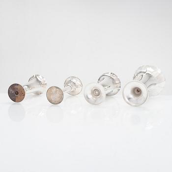 Four silver vases, Finland 1951 - 1962.