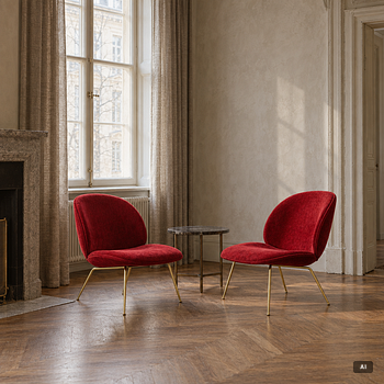 GamFratesi, stolar, ett par, "Beetle Lounge Chair", Gubi, Danmark.