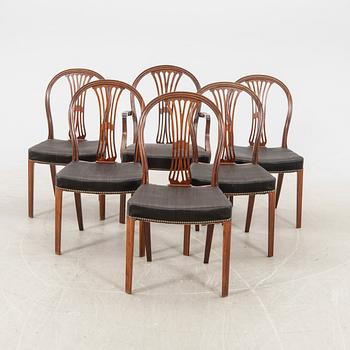 Stolar 6 st  möjligen Fritz Hansen 1900-talets första hälft.