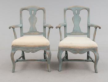 KARMSTOLAR, 1 par, barockstil, 1900-talets första hälft.