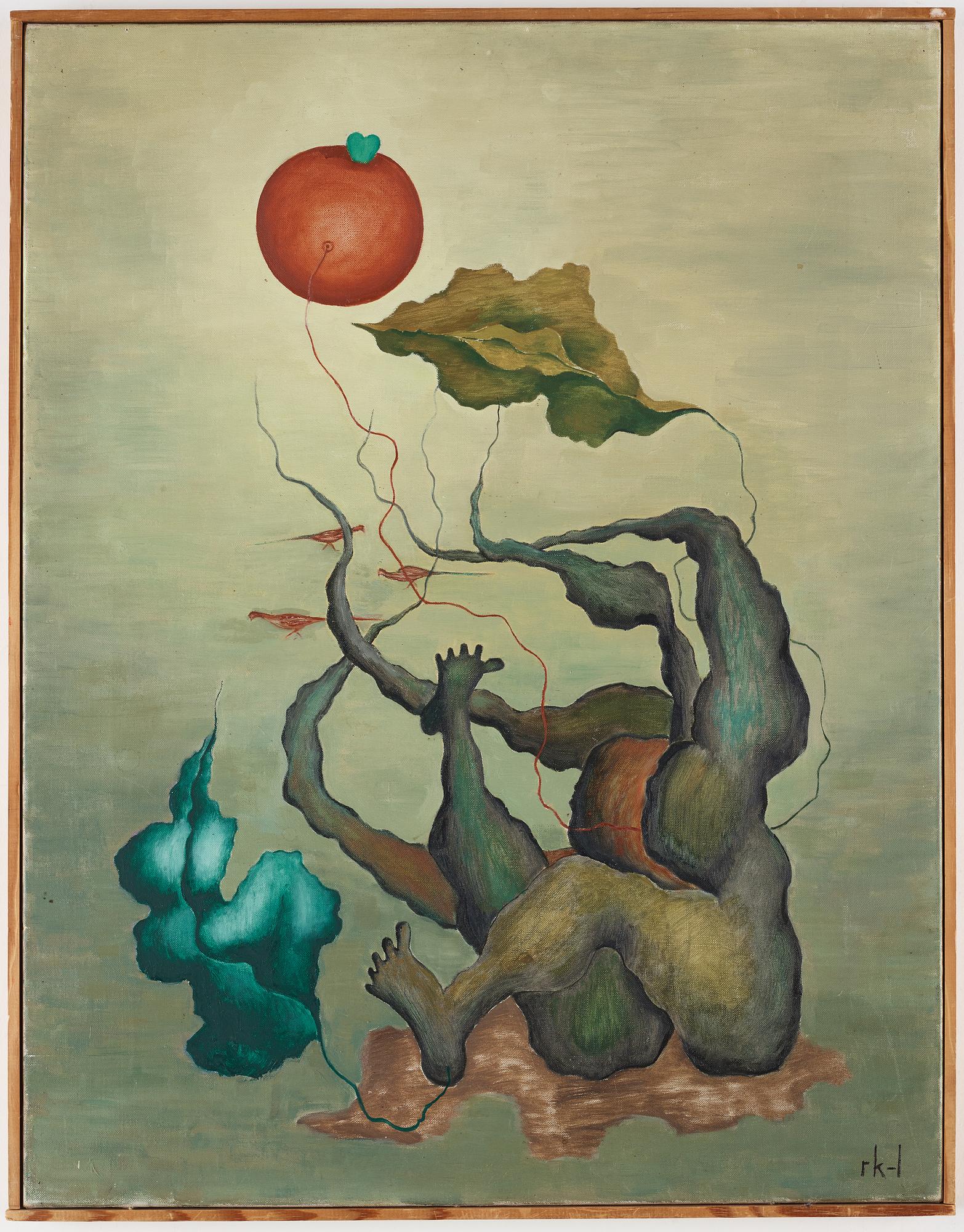 RITA KERNN-LARSEN, olja på duk, signerad r k-l. Utförd i London 1940. "And life anew...".