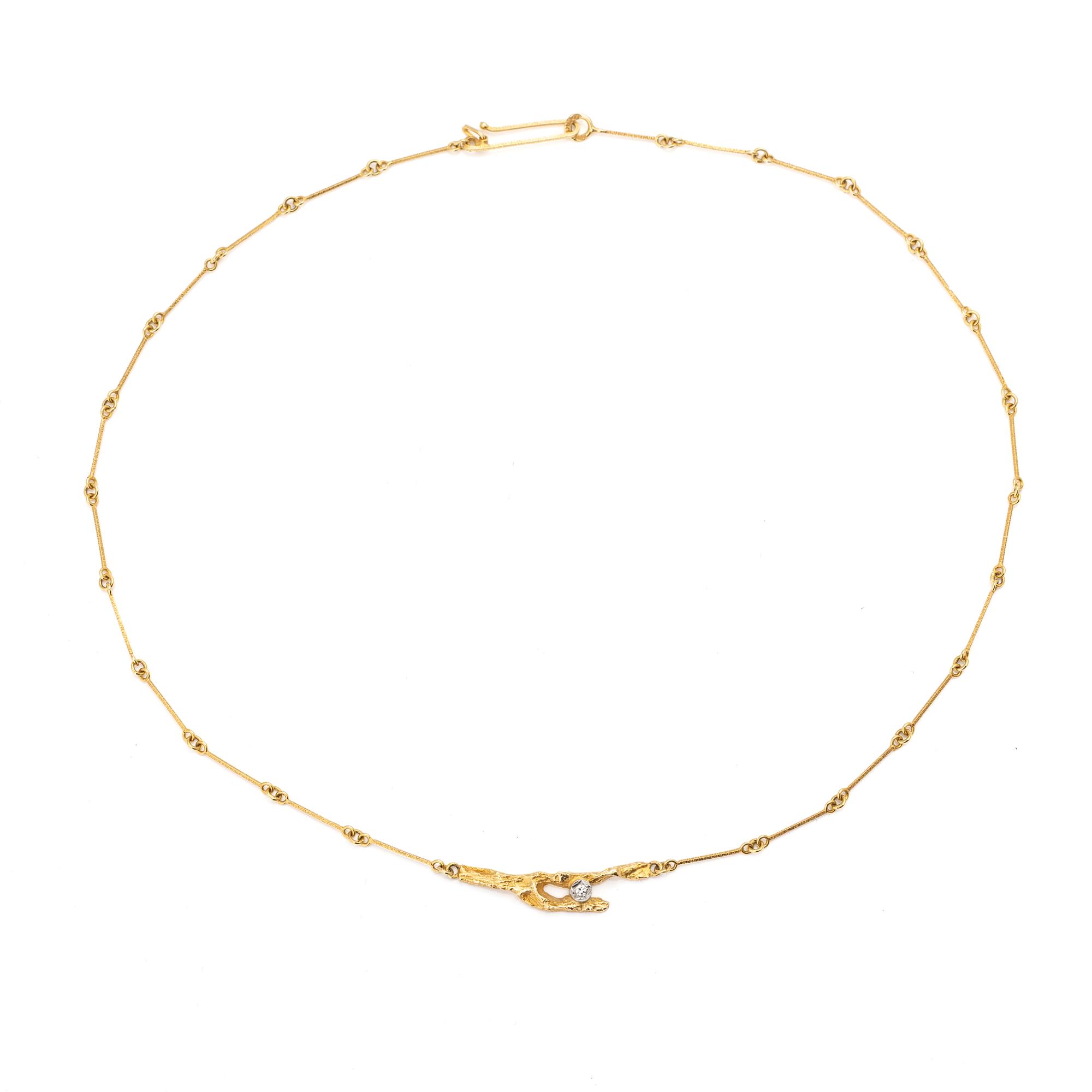 Björn Weckström, Necklace, "Diamond Bud", 18K gold, diamond, Lapponia.