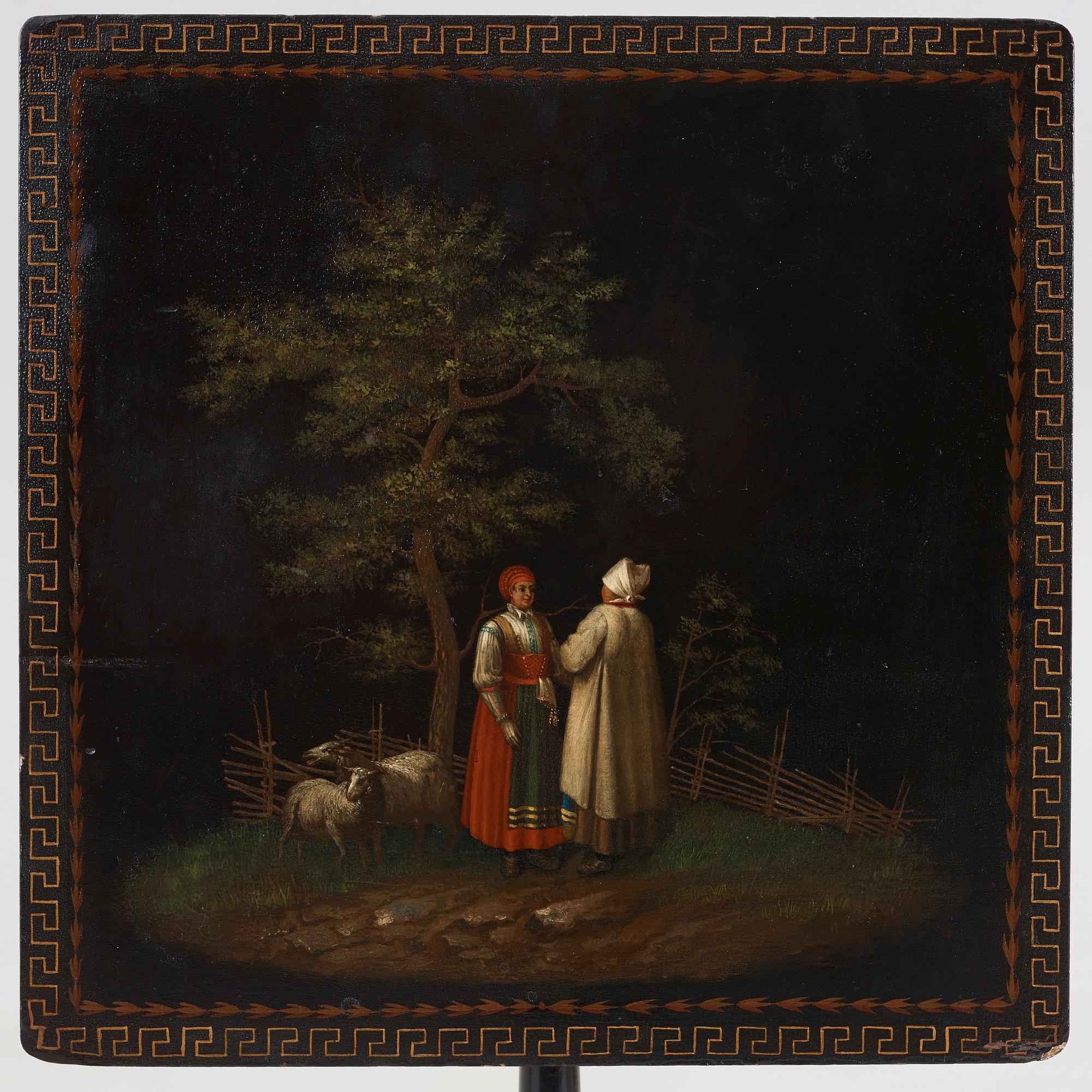 A Swedish tilt top table, from Nils Asplind's workshop, active 1785-1820.