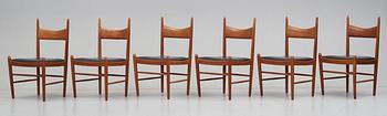H. Vestervig Eriksen, a set of 6 teak chairs, Brøderna Tromborg, Denmark 1950's.