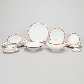 A 60-piece tableware set, Tirschenreuth Bavaria, Germany and nine mocha cups with saucers from Limoges, France, mid.