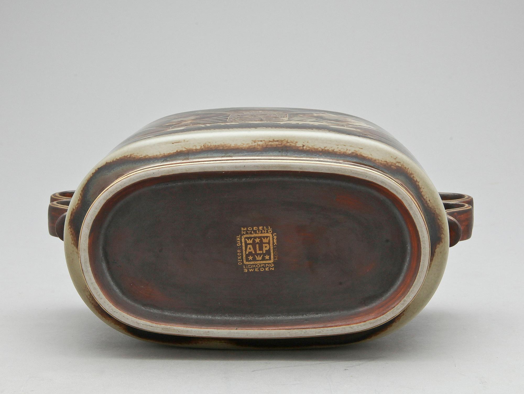 LOCKURNA, stengods, "Flambé", Gunnar Nylund med dekor av Oskar Dahl, Lidköping, 1930-tal.
