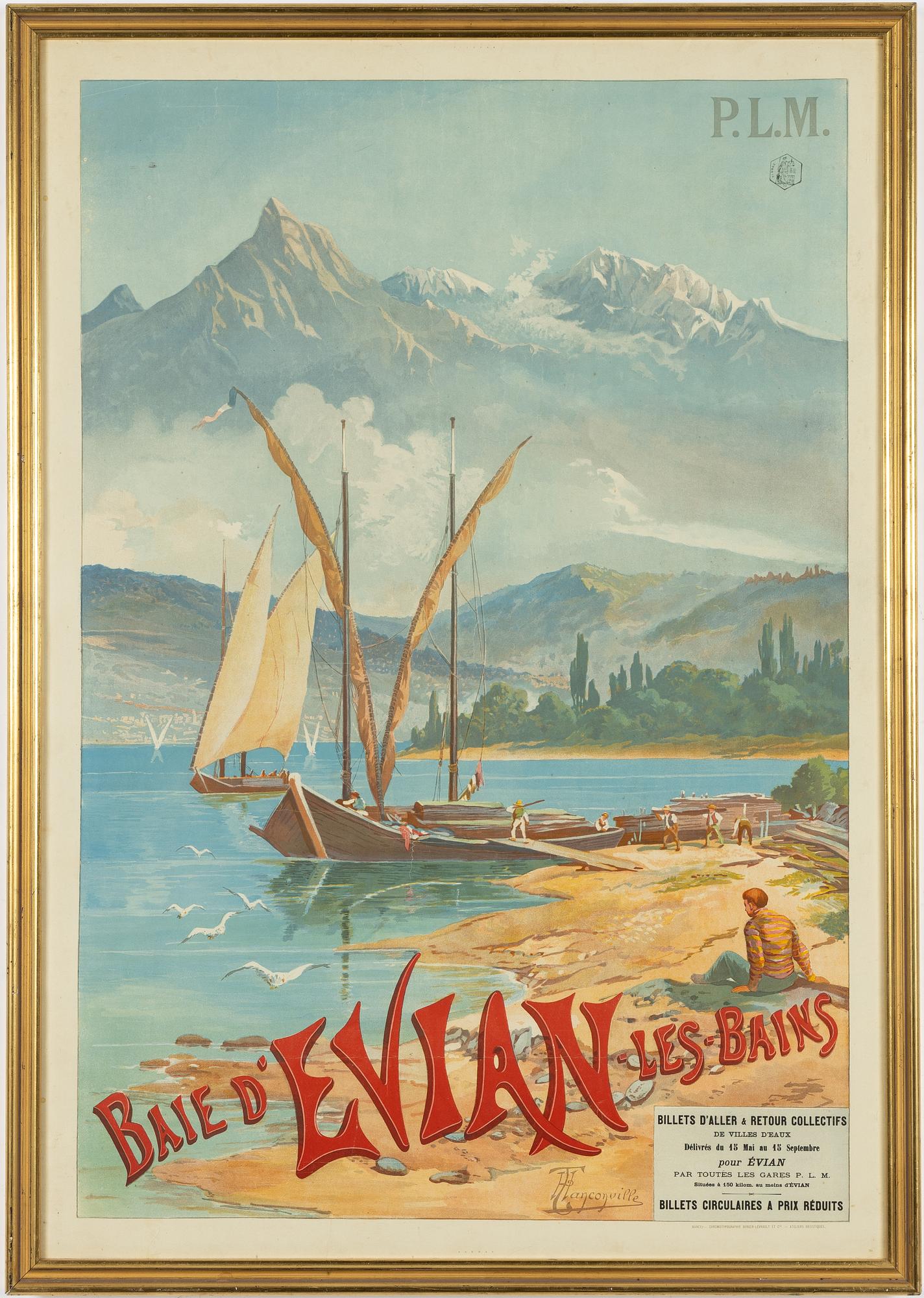 Henri Ganier Tanconville, "Bay of Evian-les-Bains".