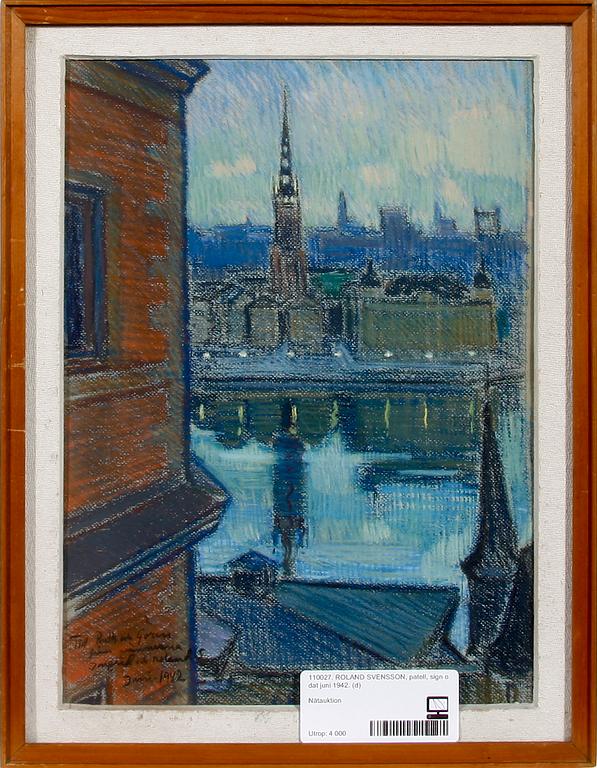 ROLAND SVENSSON, pastell, sign o dat juni 1942.