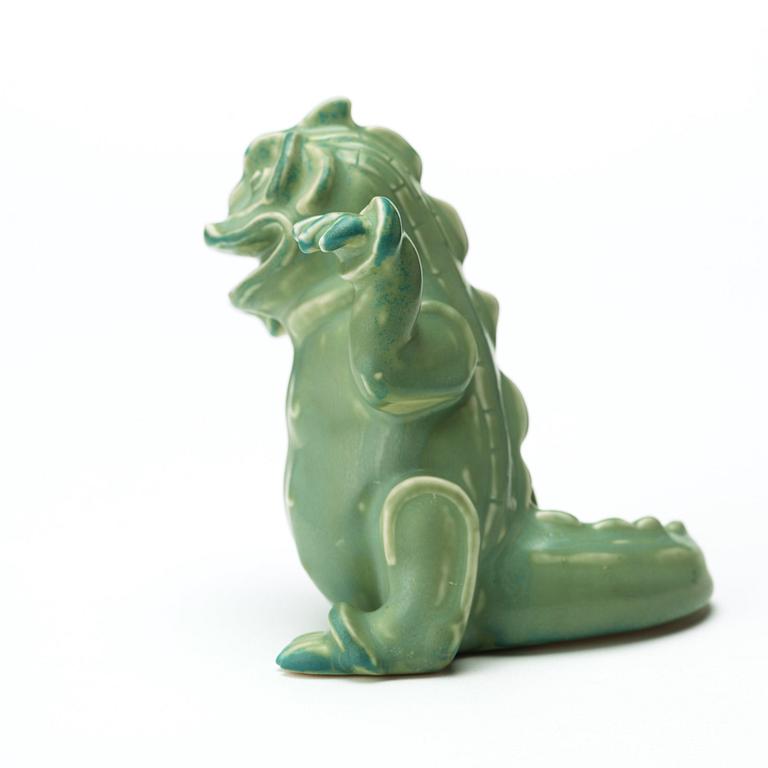 Wilhelm Kåge, a stoneware figure of a 'dragon puppy', Gustavsberg, Sweden 1940's.