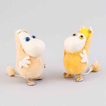 Two 1950-60s Atelier Fauni Moomin characters, Finland.