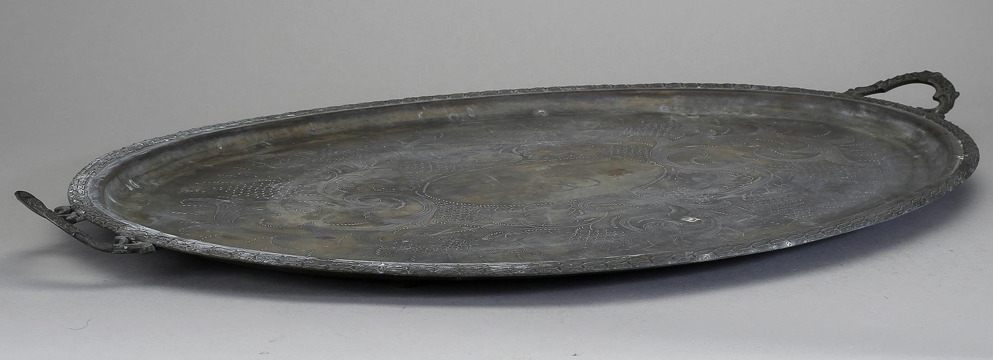 BRICKA, nysilver, sent 1800-tal.