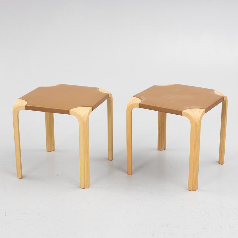 Alvar Aalto, a pair of model X601 stools, Artek.