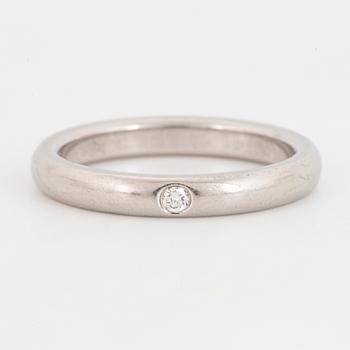 RING, Elsa Peretti Tiffany wedding band in platinum with one diamond 0.02 cts.