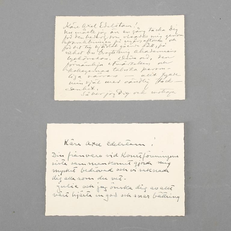 BREV MED AUTOGRAFER, 8 st, främst författaren Ernest Renan (1823-1892).