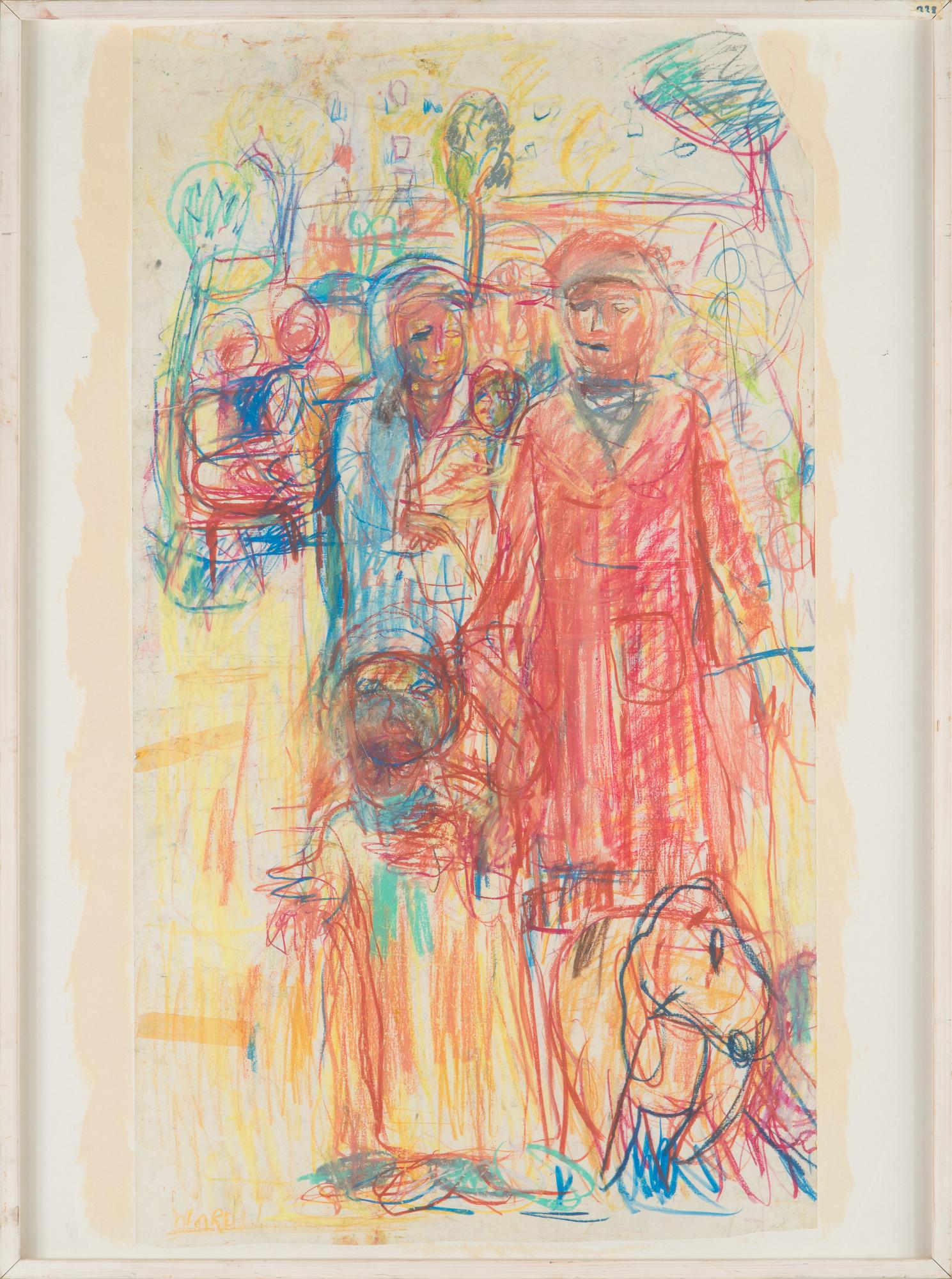 Rafael Wardi, pastel, signed.