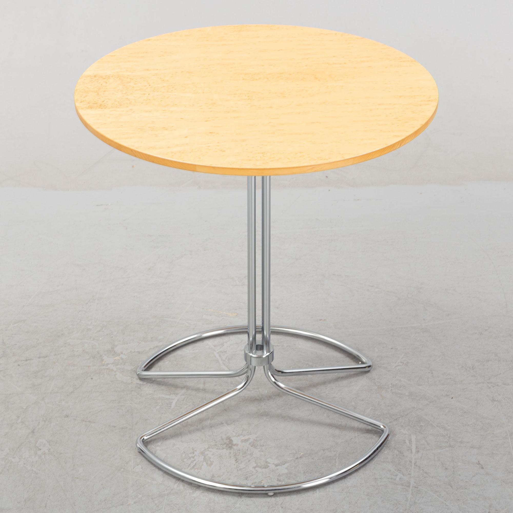 Bruno Mathsson, a steel and birch burl side table from Bruno Mathsson International.