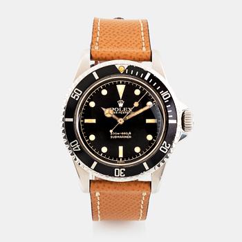 100. Rolex, Submariner, "Pointed Crown Guards, Chapter Ring, Exclamation Point, Gilt Dial".