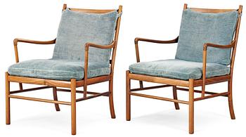 A pair of Ole Wanscher palisander 'Colonial Chairs' by Poul Jeppesen, Denmark.
