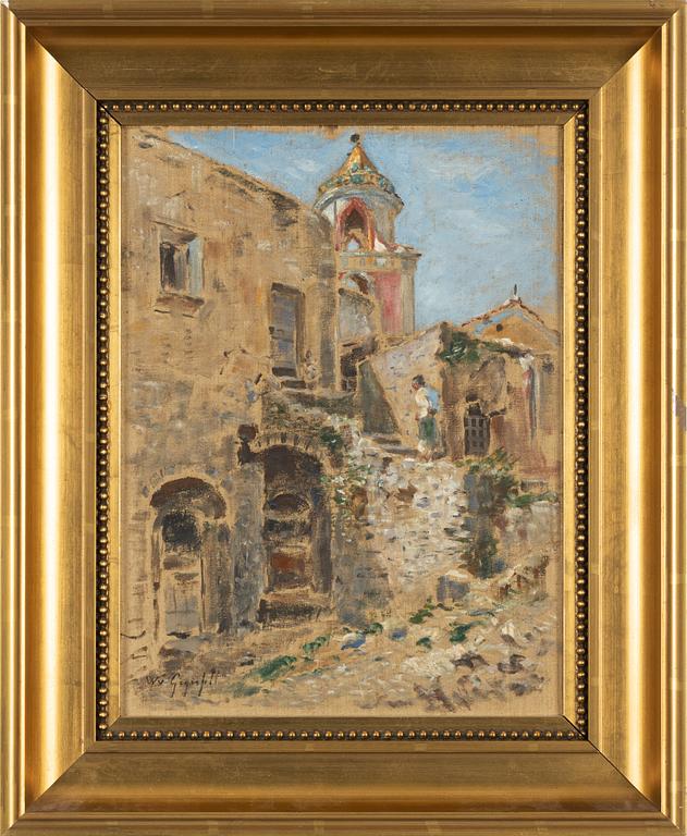 Wilhelm von Gegerfelt, olja på duk/papp-pannå, signerad.