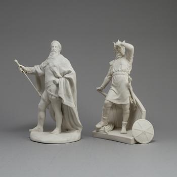 TWO PARIAN FIGURES, Rörstrand and Gustafsberg, ca 1900.