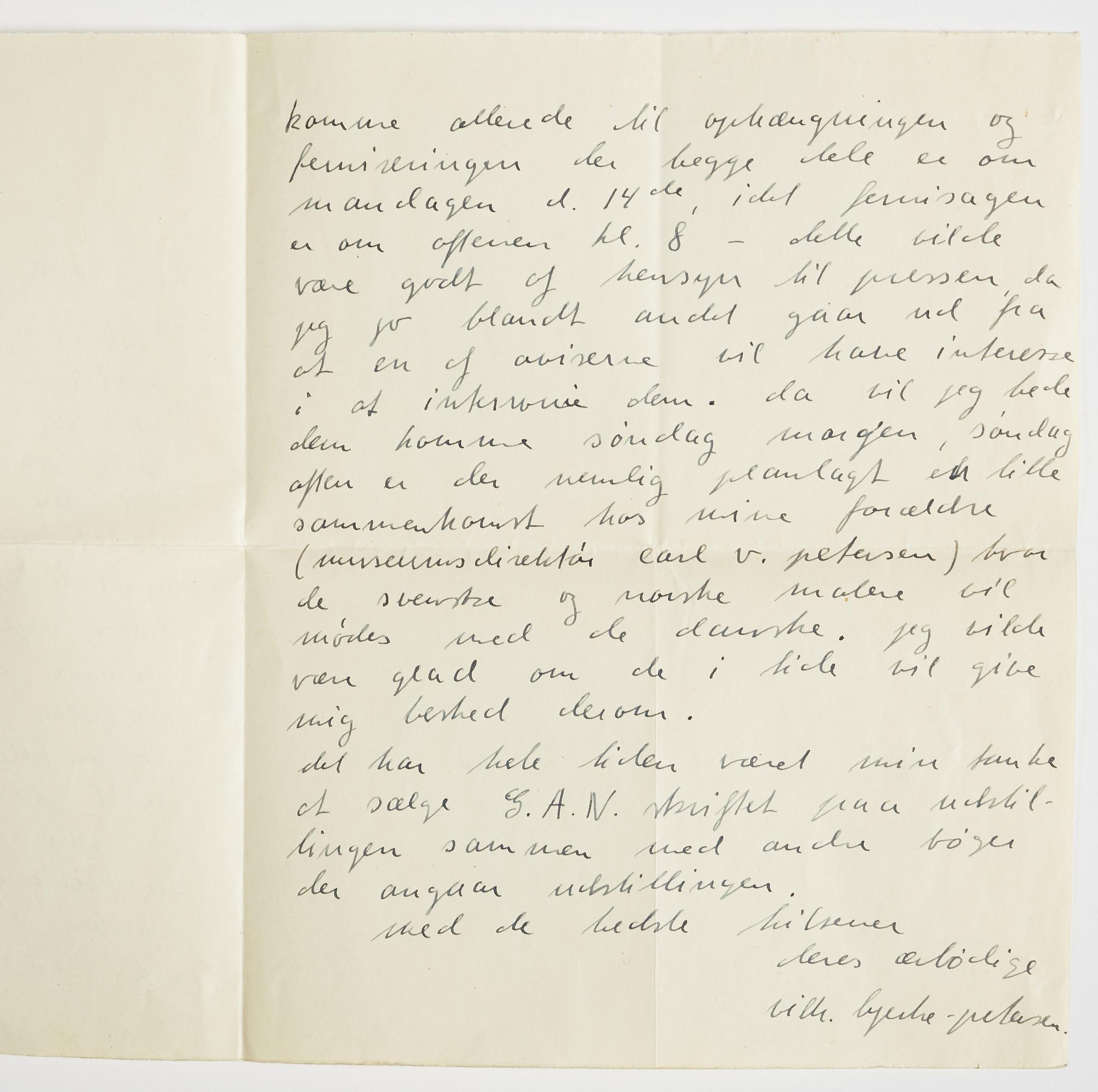 LETTERS (2) and POSTCARD to GAN (Gösta Adrian-Nilsson) from, among others, Vilhelm Bjerke-Petersen and Edvin Ganborg.