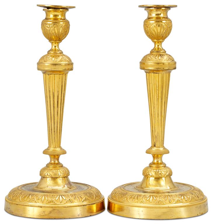 A pair of Empire candlesticks.