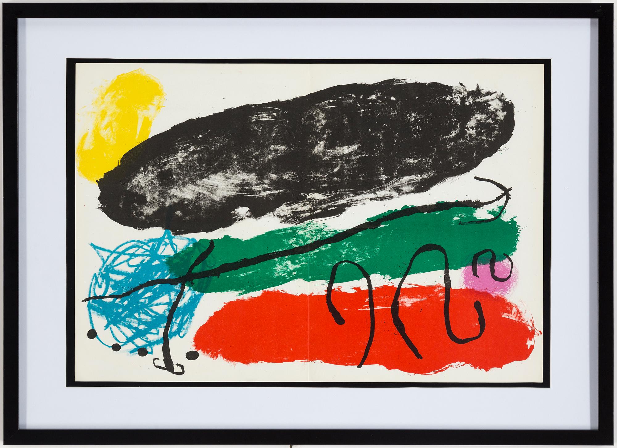 JOAN MIRÓ, colour lithographe, unsigned, from Derrière le Miroir nr 119 1960.