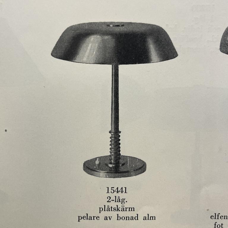 Harald Notini, a table lamp model "15441", Arvid Böhlmarks Lampfabrik, Stockholm, 1940s.