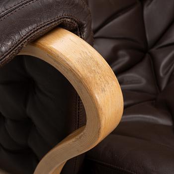 Bruno Mathsson, a 'Pernilla' armchair with ottoman, Dux.