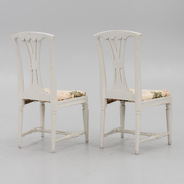A pair of Gustavian chairs by J. Lindgren (master in Stockholm 1770-1800).