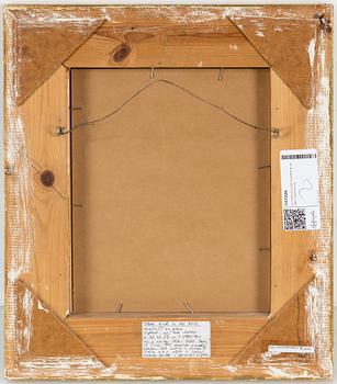 ALY BEN SALEM, mixed media on glass, signed.