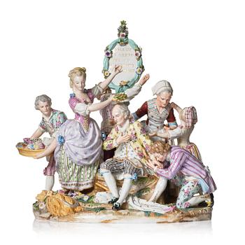 451. A Meissen figure group, 19th century.
